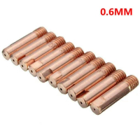 10pcs Durable Copper Alloy MB 15AK MIG MAG Welding Torch Contact Tip M6 Copper Gas Nozzle 0.6/0.8/1.0/1.2mm Welding Equipment