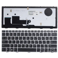 GZEELE US Laptop Keyboard for HP EliteBook Revolve 810 G1 810 G2 810 G3 backlight keyboard D7Y87PA 706960-001 US Keyboard SILVER
