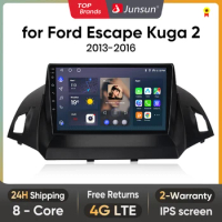 Junsun V1 AI Voice Wireless CarPlay Android Auto Radio for Ford Kuga Escape 2013-2016 4G Car Multimedia GPS 2din autoradio