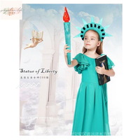 兒童美國自由女神cos服古希臘 女童禮服古羅馬長袍 萬聖節服裝