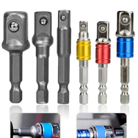 XCAN 3pcs 1/4 "3/8" 1/2 " Socket Adapter Hex Shank Drill bits Extension Rod Power Tool Accessories Impact Drill Socket Adapter