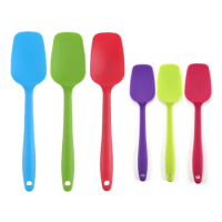 200 Pcs Seamless Silicone Spoon Spatula BPA Free Kitchen Scraper Utensil for Baking and Cooking Ice Cream Scoop Wholesale