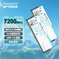 【千羽家居】阿斯加特DDR5 32G(16Gx2) 7200 內存條臺式 吹雪聯名款 馬甲款