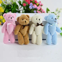 40pcs/lot Mini Teddy Bear Stuffed Plush Toys 13cm Small Bear Stuffed Toys pelucia Pendant Kids Birthday Gift Party Decor 064