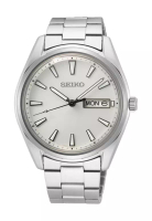 Seiko Seiko Gent Essentials 系列白色錶盤不銹鋼錶帶模擬石英手錶 SUR339P1