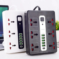 niversal 3/6 Power Socket Extension With USB Ports Adapter Socket Output 2.1 A USB Port Max 2500W Ex