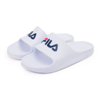 【FILA】FILA 中性款白色一片式防水休閒涼拖鞋 KAORACER 4S355Q113