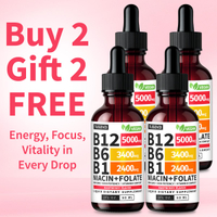 Bottle care(4-Pack) Vitamin B12 Liquid Edible Supplement Drops with B6 B1 Niacin & Folate for Energy