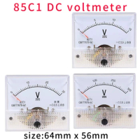 85C1 Pointer type DC voltmeter 5V10V15V20V30V50V100V150V250V1000V Analog Panel Voltage Gauge Volt Meter