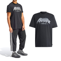Adidas FLAMES CONC T 男款 黑色 運動 休閒 純棉 圓領 寬鬆 上衣 短袖 IS0204