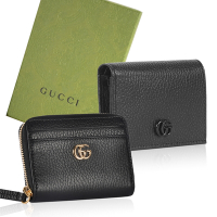 GUCCI Marmont 高質感皮革零錢小短夾/卡片零錢包-任選