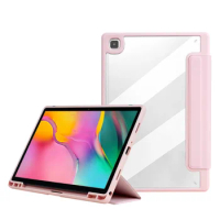 For Samsung Galaxy Tab A8 SM T290 T295 Case with Pen Holder Clear Back Magnetic Tablet for Samsung Galaxy Tab A 8 0 2019 Case