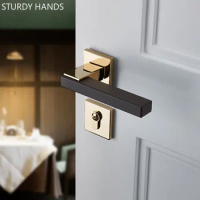 Light Luxury Zinc Alloy Silent Door Lock Bedroom Security Door Handle Locks Leather Handles Lockset Furniture Hardware Supplies