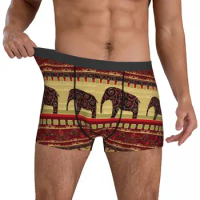 Vintage Elephant Underwear African Print Art Sublimation Boxer Shorts Hot Man Panties Classic Boxer Brief Gift