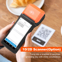 4G Android 13 POS PDA Terminal Portable Thermal Receipt 58mm Comercial Printer All In One Point Loyverse NFC 2D Barcode Scanner