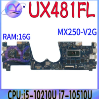 UX481FL Mainboard For ASUS Zenbook Duo UX481 UX481F UX481FLY UX4000 Laptop Motherboard With i5-10210U i7-10510U MX250 16GB/RAM