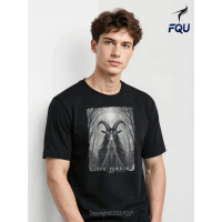 FQU Goat Demon Baphomet Satanic Goth Dark Alt Aesthetic T-shirt Print Minimalist gifts for Dad Class