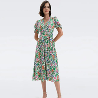 ชุดกระโปรง DVF SAMMIE DRESS สี VINTAGE FLORAL IVORY