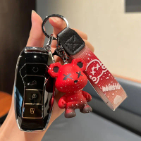 Rantai kunci kereta, sarung kunci, Penutup fob, cangkerang kunci untuk Lagu BYD Atto F0 Yuan Plus Do
