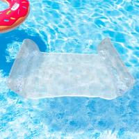 Water Hammock Recliner Portable Inflatable Floating Swimming Mattress Foldable with Sequins Adult Swimming Pool Party Toy