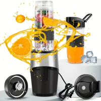 Personal Portable Bullet Blender, 500W For Shakes And Smoothies, Button-Free Blender, 14 &amp; 20 Ounce Blender Jar With Lid