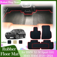 Car Rubber Floor Mat for BMW X3 M Sport G01 M40i M40d 2018~2024 Foot Interior Liner Carpet Waterproof Pad Custom Rug Accessories