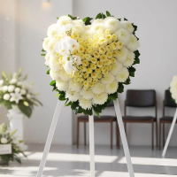 心型花圈 (玫瑰、大波菊、蝴蝶蘭及其他襯花) [FHW002] 喪禮 殯儀 告別式 追思會