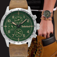 【Timberland】天柏嵐 CAMPTON系列 三眼多功能手錶-綠 禮物 送禮 推薦(TDWGF0055402)