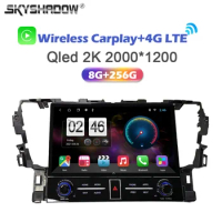 2K 2000*1200 QLED Carplay Auto Android 14.0 8+256G LTE Car DVD Player GPS WIFI BT Radio For Toyota Vellfire Alphard 30 2015-2019