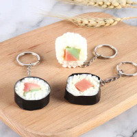 keychain sushi Food Keychains Sushi Keyring Women Men Gift Creative Bag Car Bluetooth Earphone Box Charms