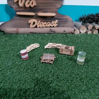 1 set diorama palet drum box kayu skala 1:43