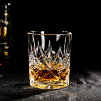 Gelas Whisky Crystal Rock Glass 300ml – Ukiran Diamond Elegan, Kaca Premium, Old Fashioned Glass unt