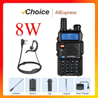 Baofeng UV-5R 8W/5W Tri-Power High Power Dual Band Long Range Portable Handheld UV 5R Radio