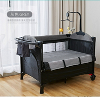 【花田小窩】嬰兒床 搖搖床 哄娃床 可移動拼接大床可折疊多功能便攜式新生兒床邊床嬰兒搖床