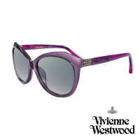 【Vivienne Westwood 英國 太陽眼鏡】不規則幾何造型太陽眼鏡(VW88602_紫)