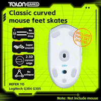 2 Sets TALONGAMES Mouse Feet Light Gray Custom Curved Edge Mouse Skates For Logitech G304 / G305 Gaming Mouse Feet Replacement