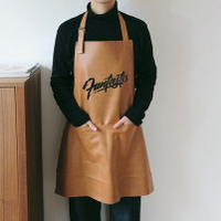 咖啡廳皮革防油隔水圍裙 男女適用 廚房圍裙｜富士奶奶
