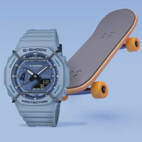 【CASIO 卡西歐】G-SHOCK 酷玩單色 金屬防撞保護器 個性灰藍 八角形錶殼(GA-2100PT-2A)