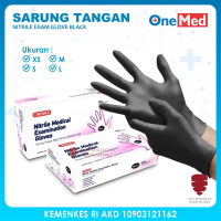 Sarung Tangan Nitrile Exam Black Ukuran S M L isi 100 Nitril Glove Handscoon Handscon Gloves Hitam S
