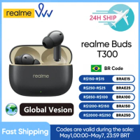 Global Version realme Buds T300 TWS Earphone 30dB Active Noise Cancelling 40 hours battery life Bluetooth5.3 IP55 True Wireless