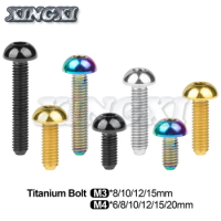 Xingxi Half Round Head Titanium Ti M3 / M4X 6 8 10 12 15 20mm Button Allen Key Bolt Screw for Road Mtb Bike Parts Bicycle Brake