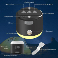Lampu Lentera Emergency Darurat Kipas Power Bank Humidifier Nano Pelembab Pengusir Anti Nyamuk Seran