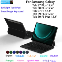 Magic Keyboard Case for Samsung Galaxy Tab S9 FE Plus 12.4 SM-X610 X616 for Tab S7 FE S8 S9 Plus 12.4" Tablet Smart Cover Folio