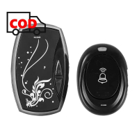 Bel Rumah Suara Tanpa Kabel Jarak Jauh Anti Air Alarm Pintu Wireless Waterproof dengan EU Plug Indoo