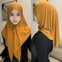 Musim Gugur Musim Sejuk Warna Pepejal Modal Segitiga Tudung Monokrom Mercerized Cotton Jersey Tudung