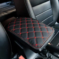 Leather Car Armrest Mat Interior Cushion Cover Armrest Protector for Jetta Phideon Variant Touran Beetle T-Cross T-Roc Atlas Ama