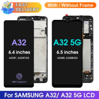 AMOLED Screen for Samsung Galaxy A32 A325 A325F Lcd Display Digital Touch Screen with Frame for Samsung Galaxy A32 5G A326
