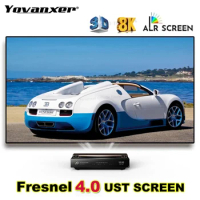 2024 Top Fresnel 4.0 ALR UST Ambient Light Rejecting Projection Screen Fixed Frame Best for Ultra Short Throw Projector 4K 8K 3D
