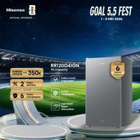 Hisense Kulkas RR120D4IGN Refrigerator Mini Bar Kapasitas 91L 1 Pintu Warna Silver 2L Rak Muat Ukura