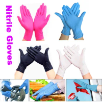 Hot Gloves White Blue disposable nitrile gloves Latex for household cleaning products industrial washing, tattoo gloves S,M,L